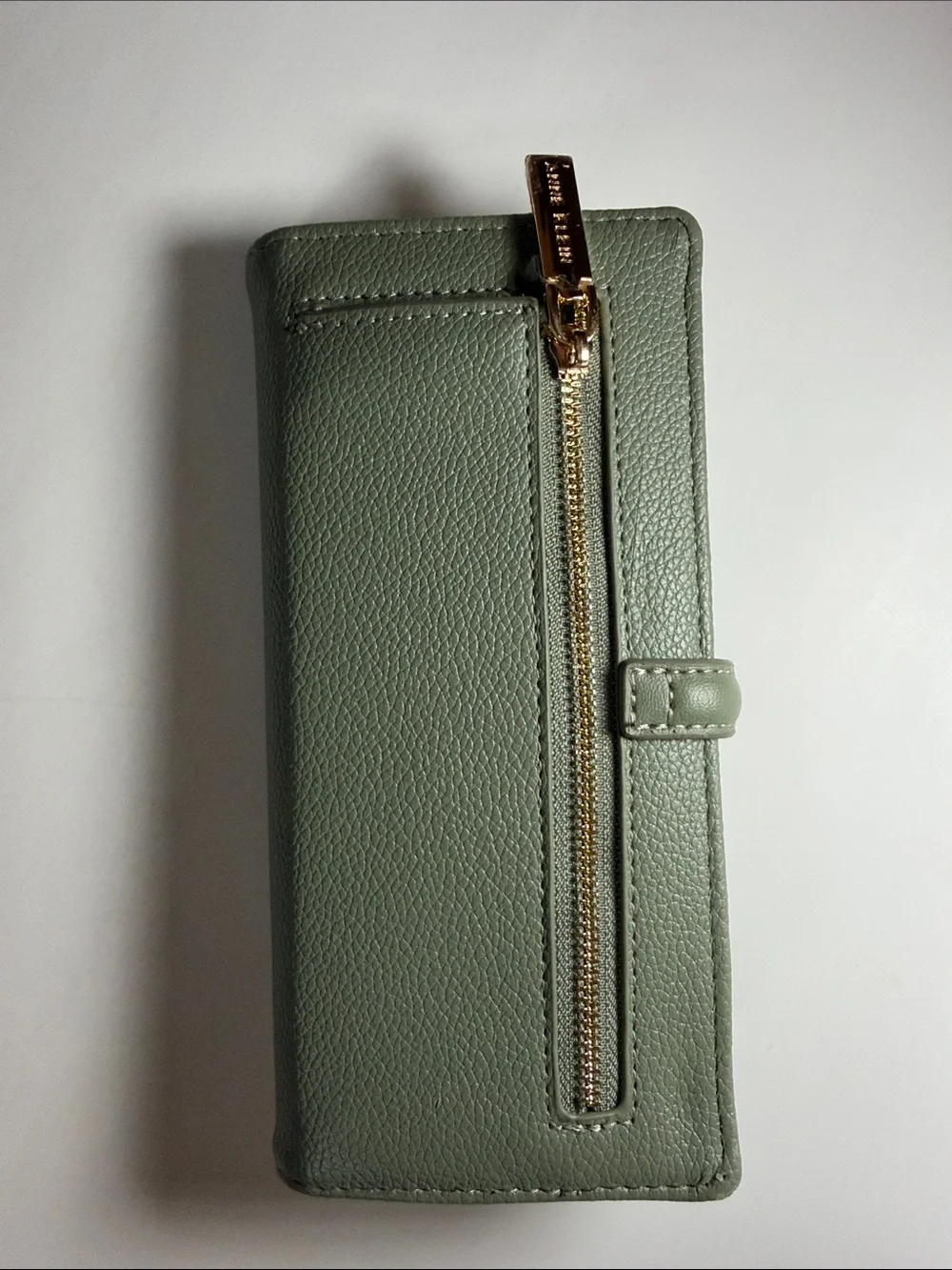 Anne Klein Tan & Olive Leather Card Holder and Long Wallet Set